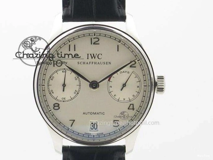 MIROTIME 1228 Versatile Portuguese 40mm Chrono SS Green Dial On Green Leather Strap A 7380